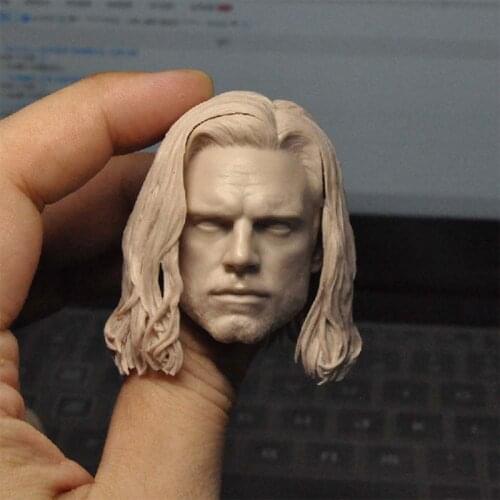Unpainted 1/6 Winter Warrior Head Sculpt James Buchanan Barnes Head Carving Fit 12'' Action Figure Body for Fans DIY