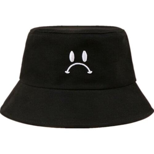 Unhappy Embroidery Bucket Hat Fisherman Hat Outdoor Travel Hat Sun Cap Hats for Men and Women 29