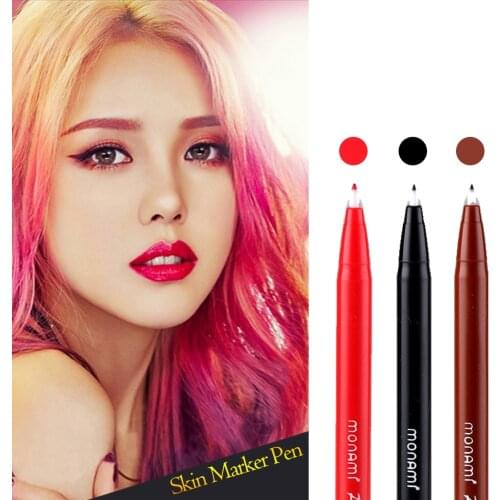 Semi-Permanent Tattoo Mark Eyebrow Lip Line Positioning Pen Skin Marker Waterproof Non-Halo Makeup Tattoo Accessories