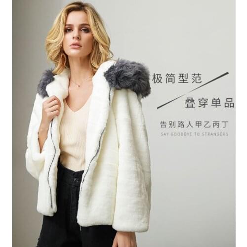 Casual hooded coat women autumn and winter new hooded European and American imitation fur plush loose coat winter coat women