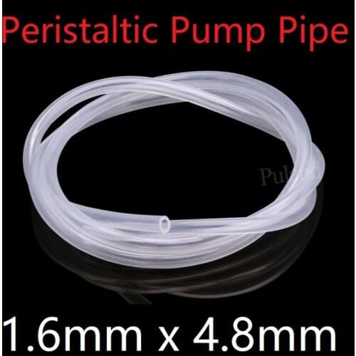 Transparent ID 1.6mm x 4.8mm OD Thickness 1.6mm Peristaltic Pump Silicone Hose Food Grade Soft Flexible Pipe Water Connector
