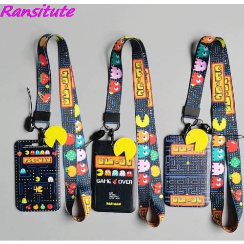 Ransitute R2141 Cartoon Bean Game Keychain Tags Strap Neck Lanyard For Key ID Card Pass Gym Phone USB Badge Holder DIY Hang Rope