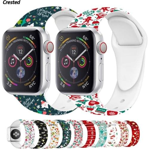 Christmas Strap for Apple watch band 44mm 40mm 38mm 42mm Sport Silicone belt watchband bracelet iWatch series 3 4 5 se 6 band