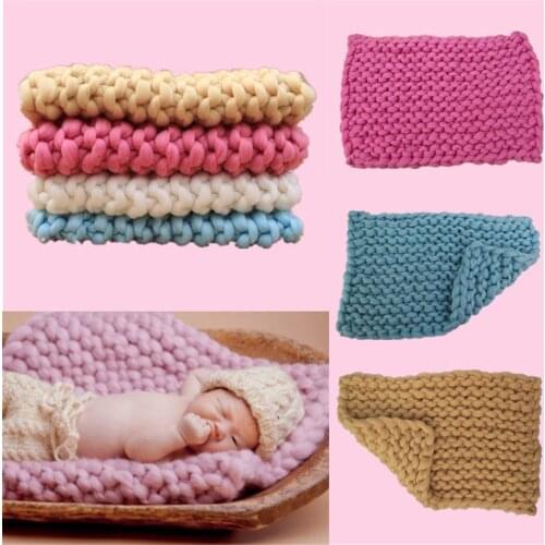 Hand Knitting Chunky Wool Blanket Thick Big Yarn Roving Knitted Yarns Blanket Warm Throw Sofa Cover Blankets