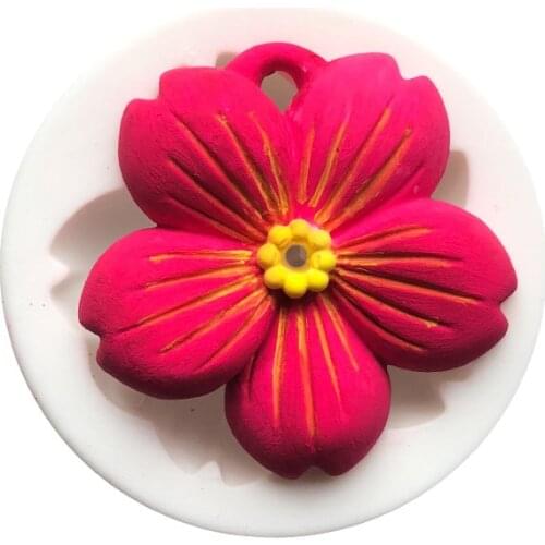Cherry Blossoms Flower Aromatherapy Wax Silicone Mould Cherry Blossoms Car Pendant Cake Mold DIY Gypsum Plaster Molds