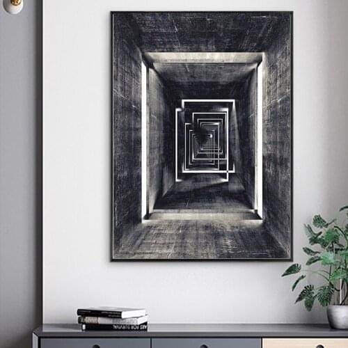 Modern HD Unique Black n White Canvas Painting Posters Print Architecture Wall Art Pictures For Living Room Bedroom Aisle Studio