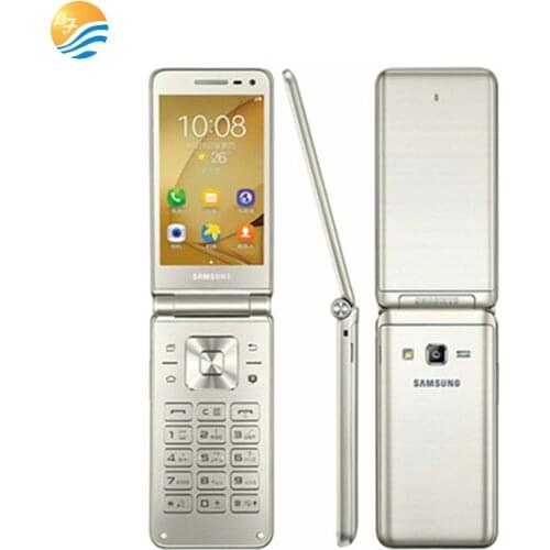 Original Samsung Galaxy Folder G1600 (2016) 3.8-inch quad-core 2GB RAM 16GB ROM dual SIM card 1.4GHz LTE flip unlock phone