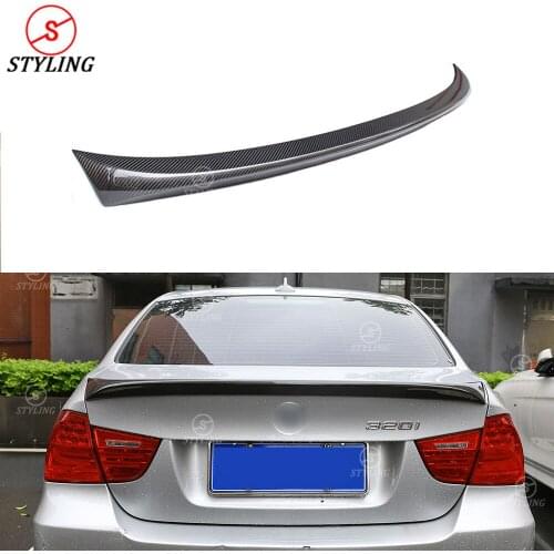 E90 Carbon Spoiler AC Style For BMW Sedan E90 M3 Rear Bumper lip Spoiler trunk wing 2005 2006 2007 2008 2009 2010 2011
