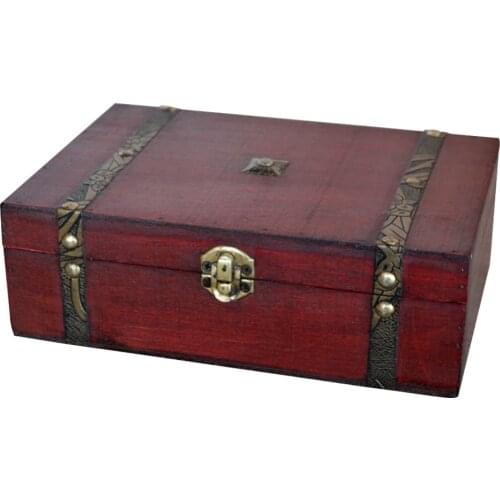 Vintage Jewelry Box Wooden Treasure Box Jewellery Storage Box Case Organizer Antique Wooden Box Tabletop Sundry Box Gift Box