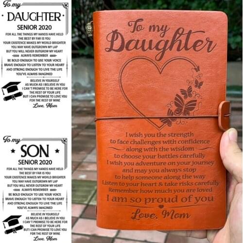 Vintage Leather Sketch Book Handmade Journal Notebook Diary Hand Account to My Daughter Schedule Notepad