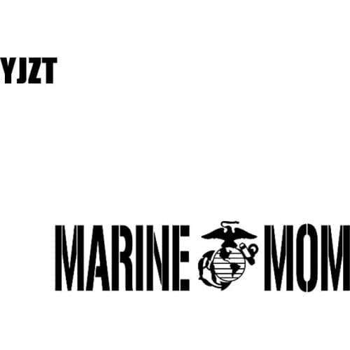 YJZT 13.9CM*3.3CM USMC MARINE MOM Vinyl Decal Car Sticker Black/Silver C3-0113