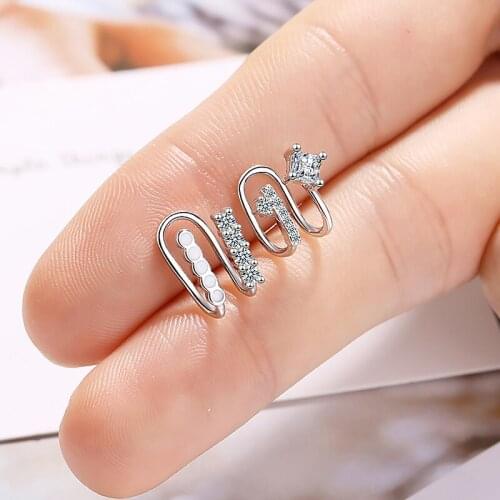 Exquisite Tiny Zirconia Double Layers U-shaped Clip Earrings Fashion Cuff Earrings Without Pierced Jewelry Gift for Women