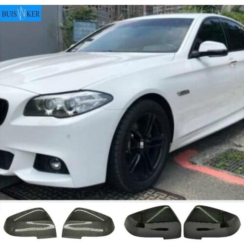 1Pair Mirror Covers Side Rearview Mirror Cover Cap For Bmw 5 6 7 Series F10 F18 F11 F06 F07 F12 F13 F01 2014 2015-16 Gloss black