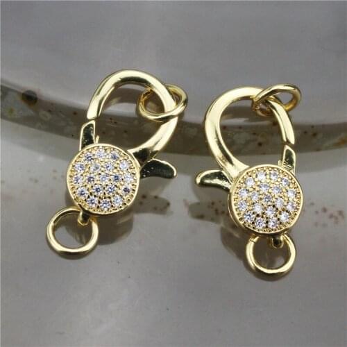 18*12mm 10pcs/lot Good quality colorful cz lobster clasp,plated cubic zircon charm,closure bracelet/necklace component wholesale