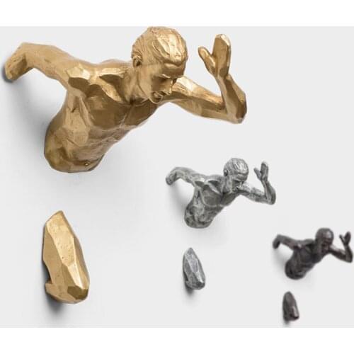 3D Industrial Style Running Sculpture Resin Living Room Background Home Decoration Wall Hanging Run Figure Statue Sports Figures