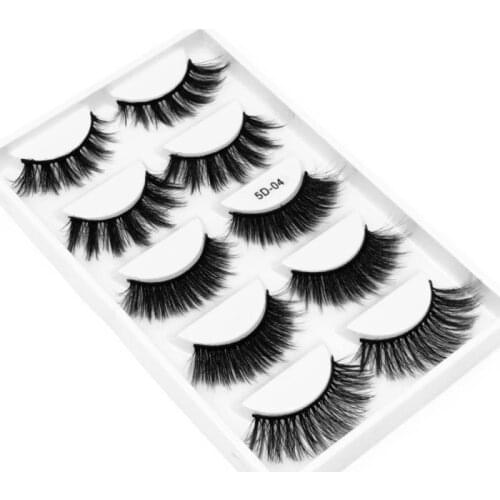 5 Pair Black False Eyelashes 3D Hair Thick Classic Fiber Naturally Long Fake Eye Lashes False Eyelashes Makeup Tool