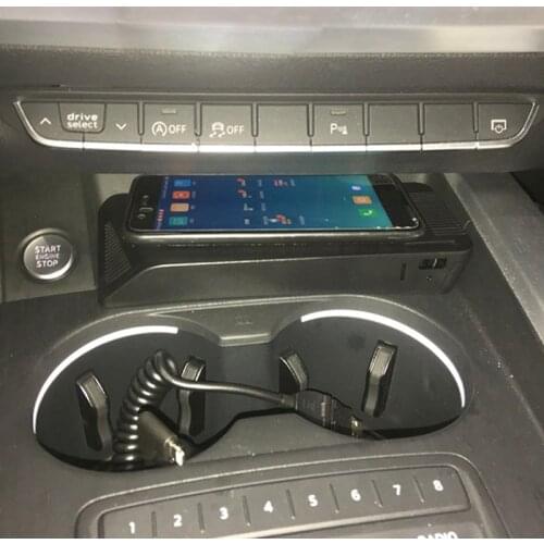 15W car QI wireless charger for Audi A4 B9 A5 2017 2019 2020 2021 fast phone charger charging plate charging holder accessories