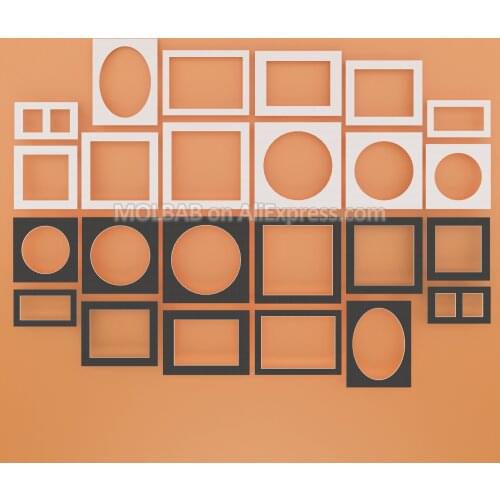 White/Black Photo Mats 12/14/16 inch Paper Matboard Rectangle Square Oval Circle A4 Mounted For Picture Frames Passe-Partouts