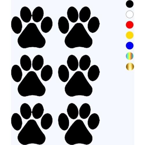 CK20828# Die-Cut Vinyl Decal Dog Paw Prints Car Sticker Waterproof Auto Decors on Bumper Window Laptop