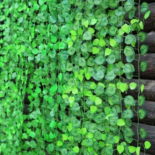 Length 200cm 12pcs/lot Bar Restaurant Decoration Artificial Plants Climbing Vines Green Leaf Home Decor Plants Random Delivery
