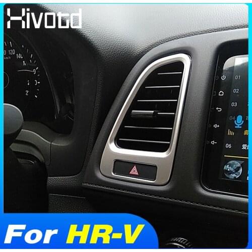 Hivotd Air Conditioning Vent Outlet Trim Cover Frame Car Accessories Interior Protection Styling For Honda HRV HR-V 2015-2021