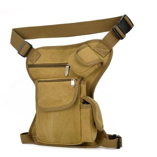 Canvas Outdoor Travel Waist Pack Thigh Bag for Men Women Tactical Military Motorcycle Bike Multi-Pocket Drop Leg Bags Pouch