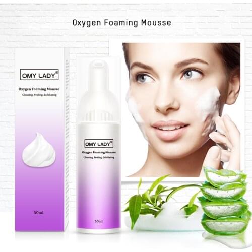 Oxygen Foaming Mousse Deep Cleansing Face Cleanser Aloe Vera Moisturizing Oil Control Shrink Pores Remove Blackhead Skin Care