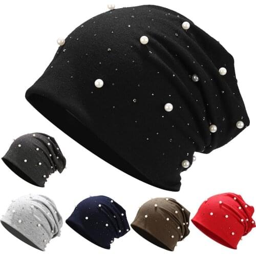 Europe And The United States Pearl Sets Hot Drill Cotton Hat Man Ms Qiu Dong Outdoor Pile Of Pile Cap