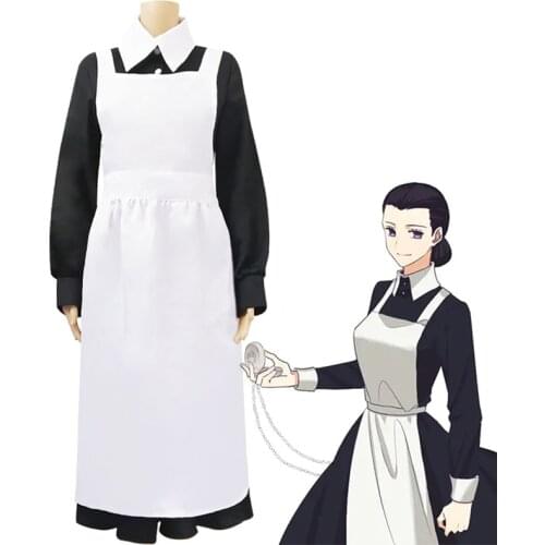 Anime The Promised Neverland Isabella Cosplay Costume Cafe Black Maid Dress Themed Restaurant Maid Uniform