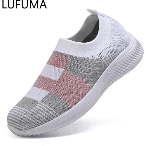 Sneakers Women Shoes 2021 New Slip-on Breathable Mesh Sock Women Casual Flat shoes Loafers Vulcanized Shoes Woman Plus Size