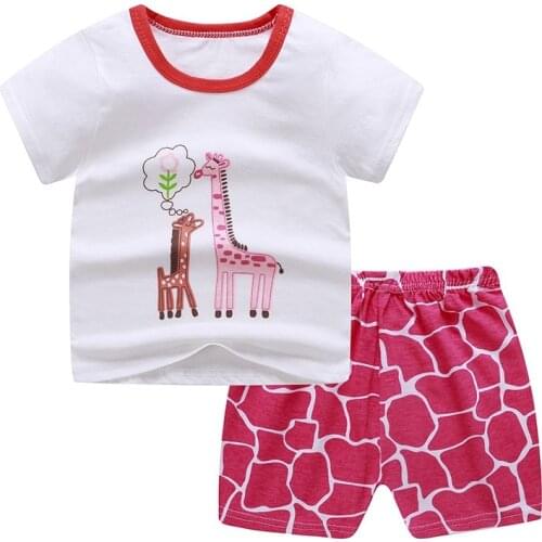Summer Wear Baby Suit Cotton Short Sleeve T-shirt Child Thin 2-piece Set Baby Girl Clothes Baby Boys Clothes 2021