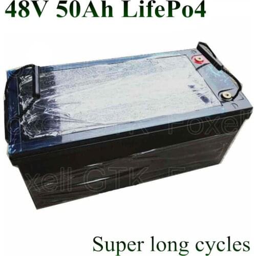 Lifepo4 48v 50AH Solar energy battery 52v 51.2v not lead acid lipo li-ion for battery pack inverter 2500w ebike motor home ie pv