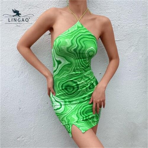 Зеленые летние платья LINGAO China At AliExpress