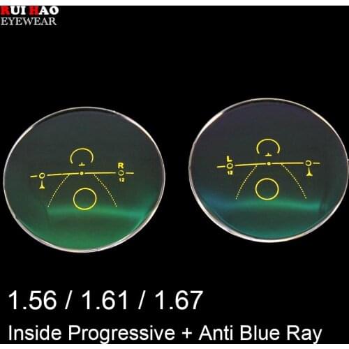 1.56 1.61 1.67 Anti Blue Ray Inside Progressive Lenses Resin Optical Prescription Lenses Customize Glasses Optical Eyeglasses