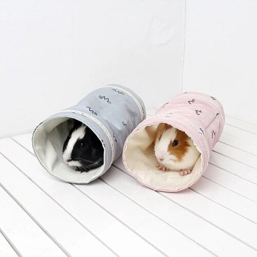 Small Guinea Pig Hamster Toy Tubes Tunnels Spring Hamster Cage House Single Channel Chinchillas Hamster Tunnel Warm Toy