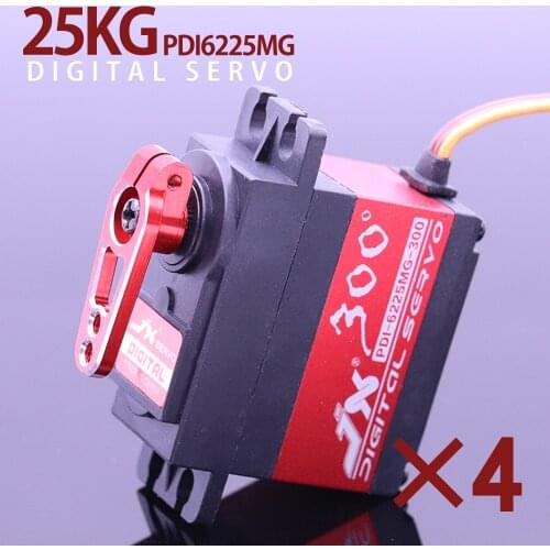4pcs JX PDI-6225MG-300 25KG Metal Gear Digital Standard Servo CNC Aluminium Middle Shell for Robot Mechanical Arm Arduino DIY