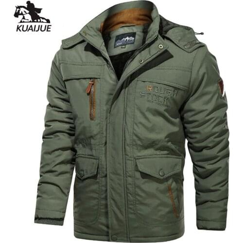 Winter parka men L-5XL 6XL jacket Mens Plus velvet Men Hooded Windbreaker coats mens casual warm jackets coat Detachable hat