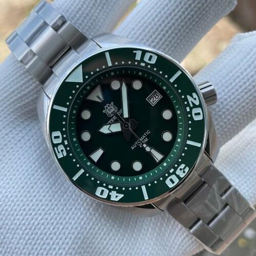 Steeldive Mens Watch Stainless Steel Automatic watch BGW9 Luminous ar coating Sapphire crystal calendar 200M diving watch