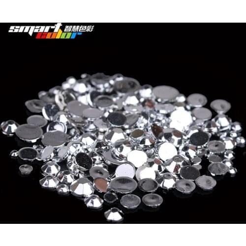 Newest Fashion Jelly Silver Color Many Sizes Acrylic Rhinestones Shoes Clothing Decorations Sparkling Nail Art Decorations