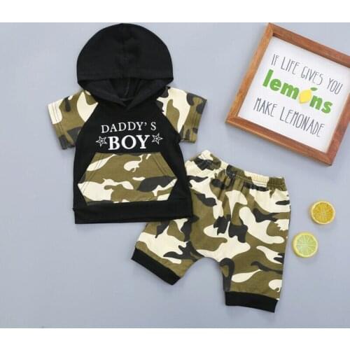 Pudcoco 2020 New Fashion Baby Kids Boy Camouflage Hoodie Tops+Shorts Pants Clothes Outfits