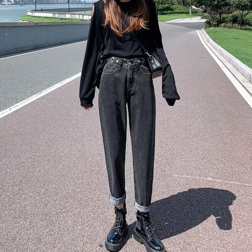 2021 new Jeans Woman High Waist Denim Harem Jeans Women Mom Jeans Straight Leg Trousers Korean Fashion Sweatpants Plus Size XXL