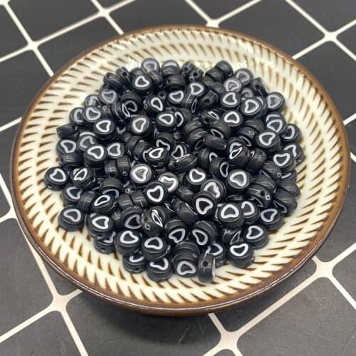 New 100pcs /lot 6mm Acrylic Spaced Beads Round Shape Love Heart For DIY Jewelry Making Handmade Bracelet#01