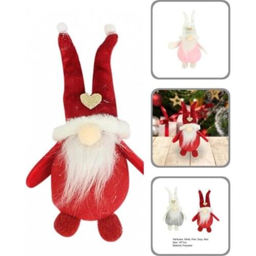 Adorable Portable Santa Claus Gnome Plush Doll Xmas Tree Pendants for Living Room