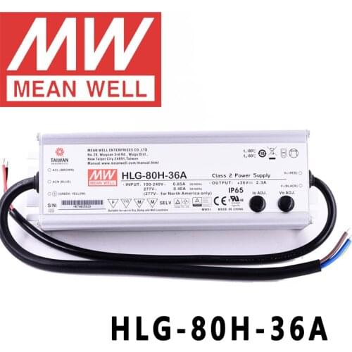 Original Mean Well HLG-80H-36A for Street/high-bay/greenhouse/parking meanwell 80W Constant Voltage Constant Current LED Driver