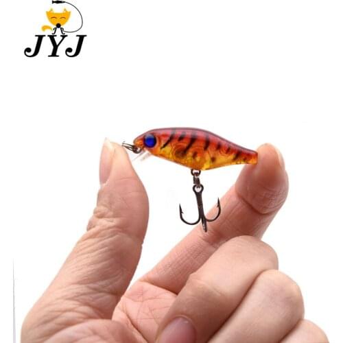 New 1 piece small MINI hard plastic minnow lure bait water fishing wobbler treble hook swimming bait