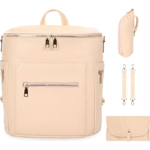 Motheric PU Leather Baby Nappy Diaper Backpack Maternity Changing Pad Stroller Straps Insulation Large Capacity bag for mom