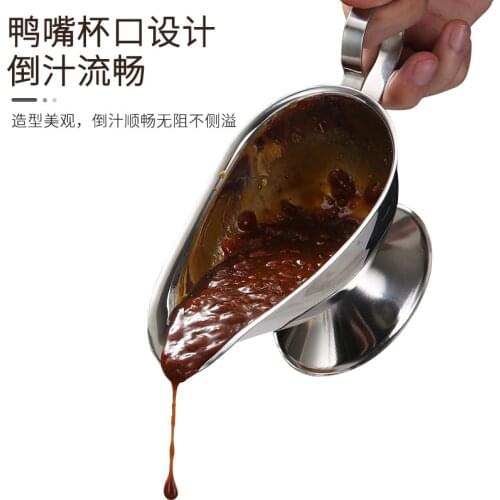 Sauce Dripless Lip Salt Spice Gravy Boat Hotel Kitchen Restaurant steak Sauce Lip Stainless Steel Sauce Boat Sauce Storage Box
