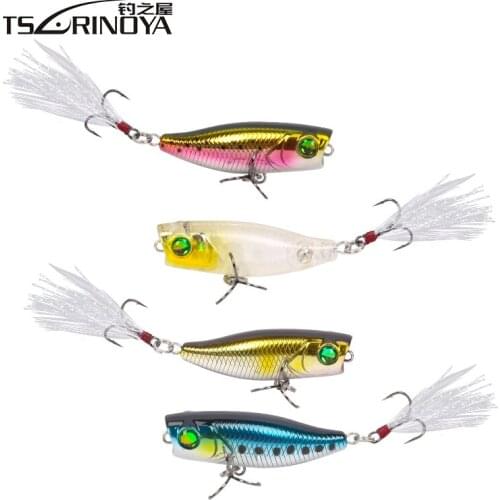 TSURINOYA 40mm 3g Mini Popper Bait Top Water Fishing Lure Hard Bait Isca Artificial Bait Bass Trout Culter Leurre Peche Pesca
