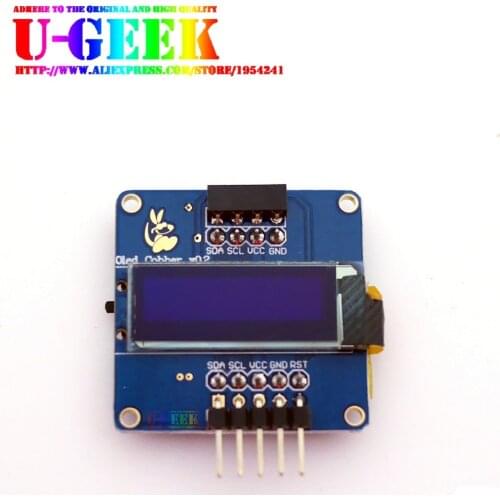 UGEEK Raspberry Pi 0.91 inch White OLED Display Screen Module 128*32 I2C Interface 3.3V / 5V