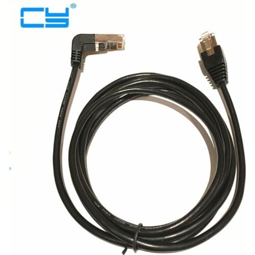 Elbow UP Angled Cat5e 8P8C STP Cat5 Cat 5e RJ45 Lan Ethernet Network Patch Cord to Straight RJ45 Cable 90 Angled 50cm 1m 2m 5m